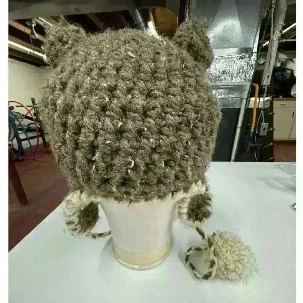 HAND CROCHET KIDS OWL HAT BEANIE - Picture 7 of 8